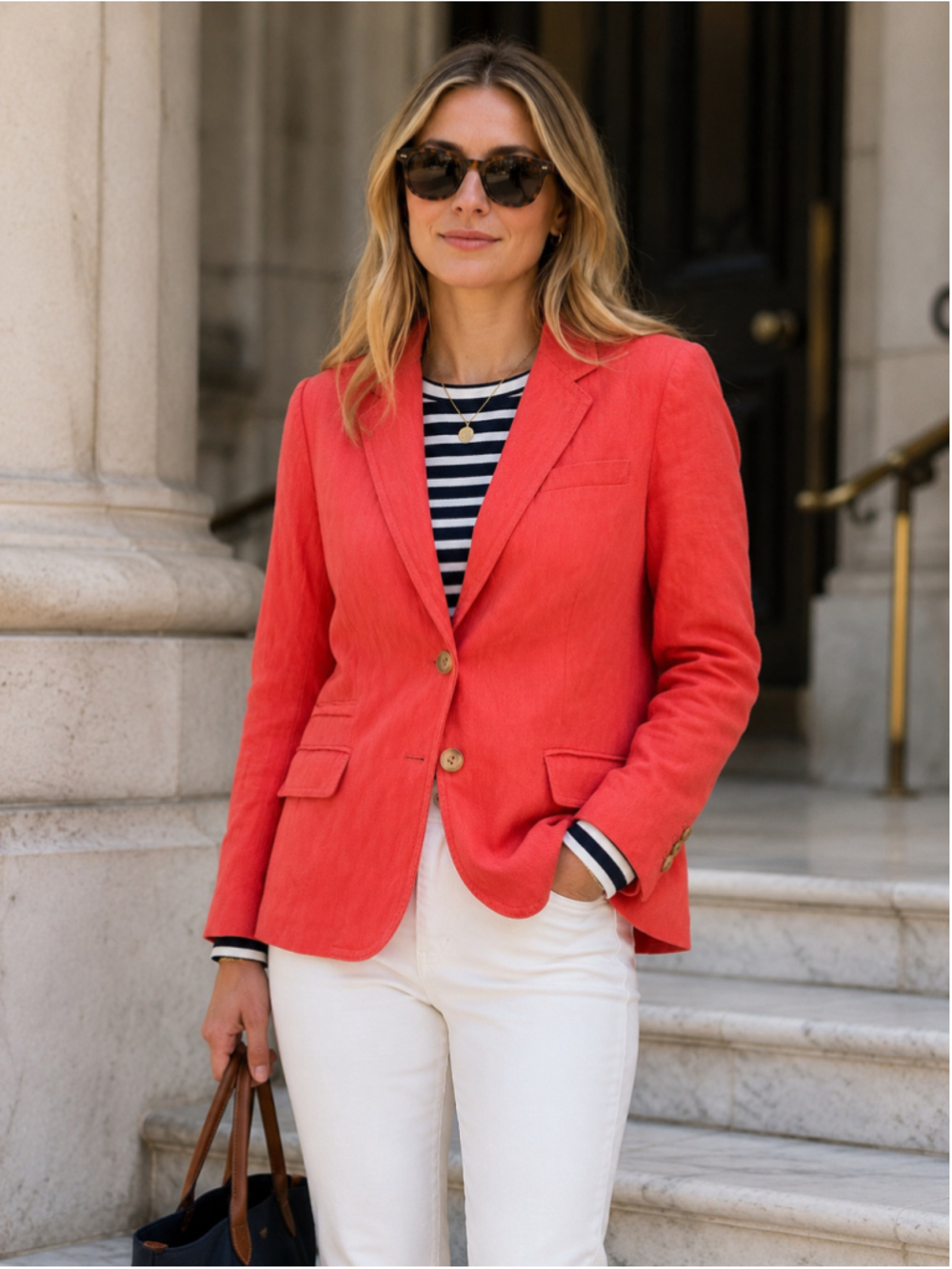 J.Crew Schoolboy Blazer Women 12 Metallic Herringbone Preppy Academia Ivy Coral